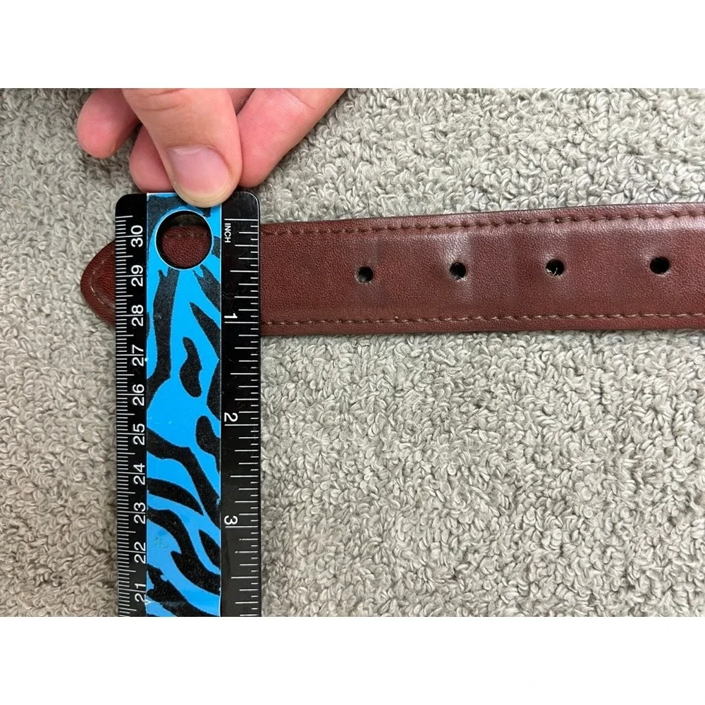 Mens Woven Canvas Leather Belt Brown Beige 44/110 JLE